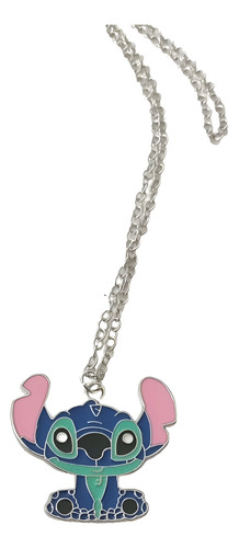 Colar Com Pingente Stitch Prateado