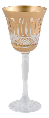 Taça Para Vinho Lodz Crystals Starry Dourada 170 Ml - Cada Cor Dourado