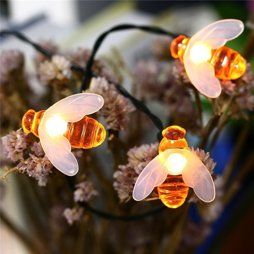Guirnalda De Luces Led Con Forma De Abeja Solar Para Exterio
