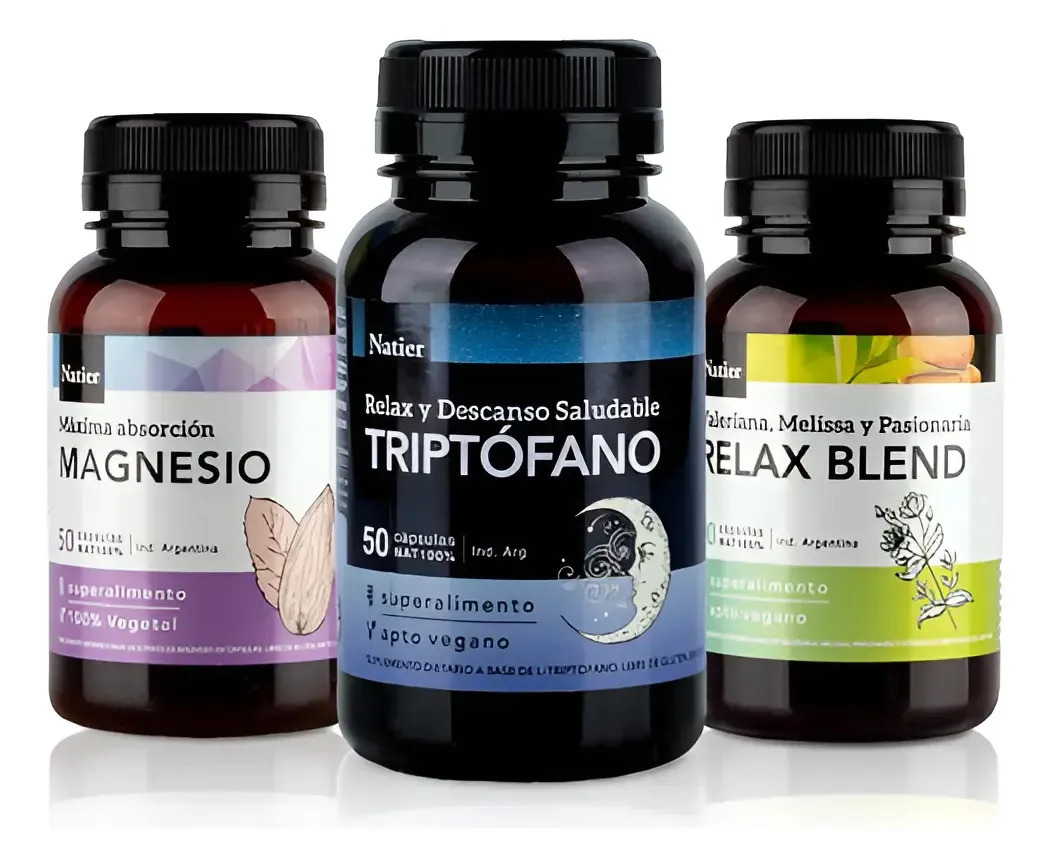 Plan Relajación Magnesio + Triptófano + Relax Blend Natier