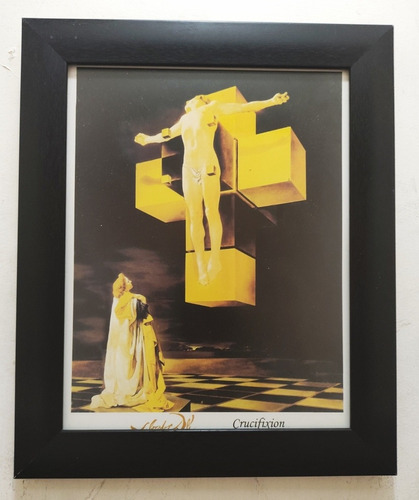 Crucifixión _ Dalí Litografía Enmarcada 30 X 25 Cms