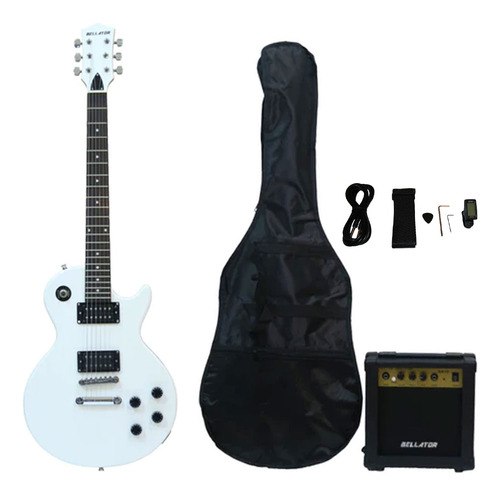 Bellator Paquete Guitarra Eléctrica Amplificador Neg10wlp-wh