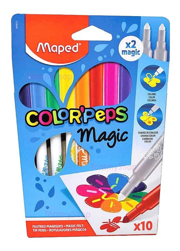 Marcadores Maped Colorpeps Magicos 10 Pzas Cambian De Color