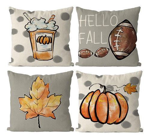 Gagec Fundas De Almohada De Otoño De 18.0 X 18.0 In, Juego D