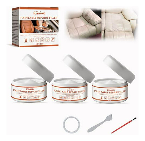 Gel Reparador De Cuero Para Muebles, Relleno Pintable, 3pcs