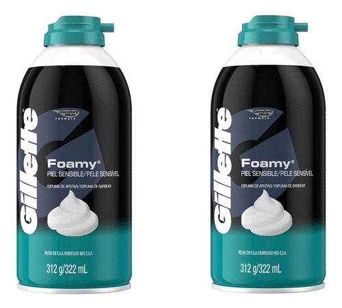 Espuma De Afeitar Gillette Foamy Piel Sensible, Pack 2 Pzas