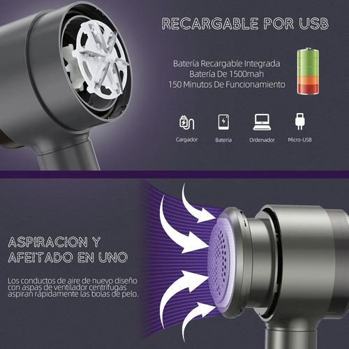 Quita Pelusa Recargable Removedor Para Ropa Portátil