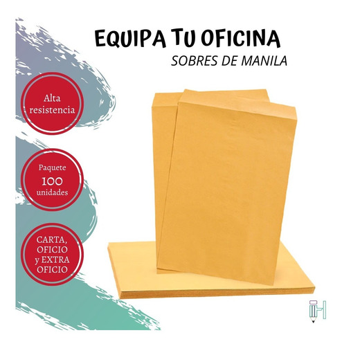 Imagen 2 de 2 de Sobres De Manila Carta Amarillos Precio Paq X 100 Unidades