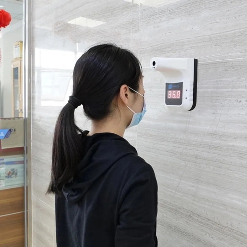 Imagen 5 de 10 de Termometro Infrarrojo Digital De Pared Sin Contacto Alarma