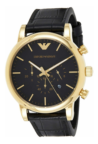 Reloj Hombre Emporio Armani Ar1917 Cuarzo Pulso Negro En