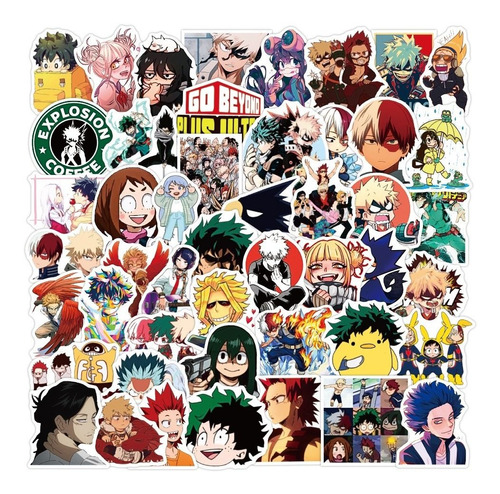 My Hero Academia 100 Calcomanias Stickers Contra Agua Anime