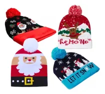 Comprar 4 Gorros De Navidad Tejido Para Mujer Y Hombre Con Luz Led