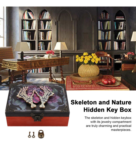 So Llavero Oculto De Madera Con Diseño Gótico De Skeleton &