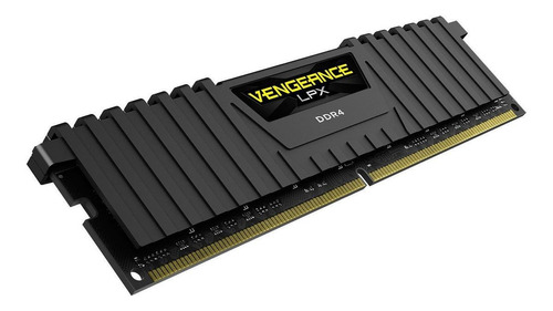 Memoria RAM Vengeance LPX gamer color negro 16GB 2 Corsair CMK16GX4M2B3000C15