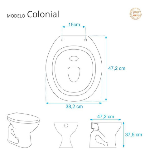 Assento Sanitário Colonial Branco Para Bacia Hervy