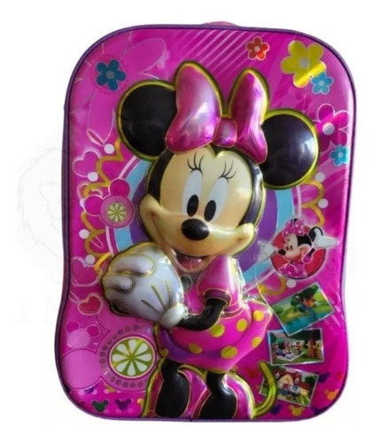 Mochila Morral Escolar Minnie Mouse 3d Infantil Niñas 35 L 
