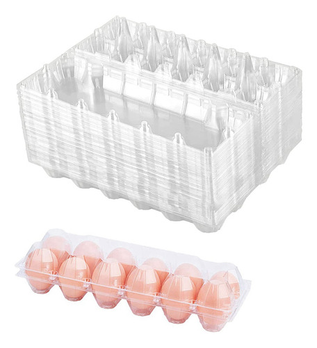 Pacote Com 60 Caixas De Plástico Para Ovos Baratas A Granel,