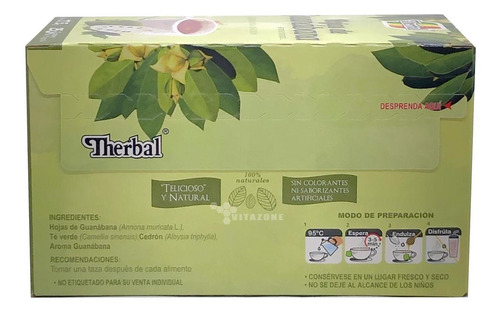 Imagen 2 de 2 de Hojas De Guanabana Té 25 Sobres Therbal