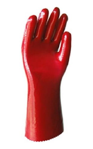 Guante Pvc Rojo Entelado Largo 30 Cm  Certificado