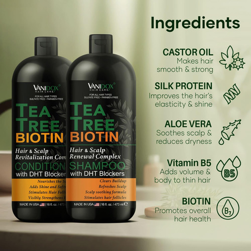 Conjunto De Shampoo E Condicionador Vanidox Tea Tree Com Bio