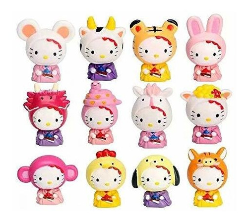 Qtfhr Cute Cartoon 12 Zodiaco Chino Juguetes Juego De Figura