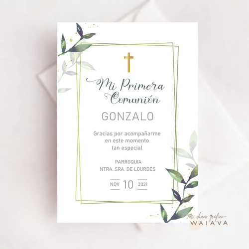 Imagen 7 de 7 de Estampas Primera Comunión Tarjetas Nenes X 4u
