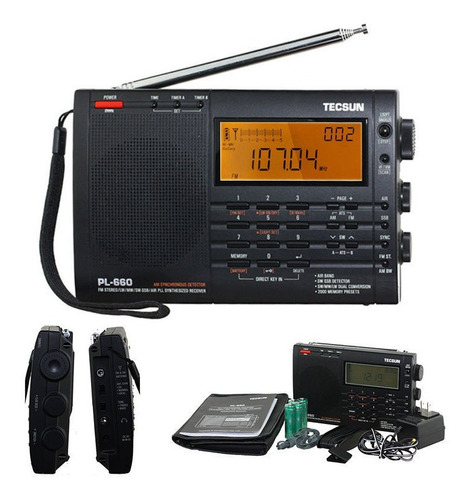 Rádio Tecsun Pl-660 Pll Ssb Am Fm Sw Lw Vhf Air Band