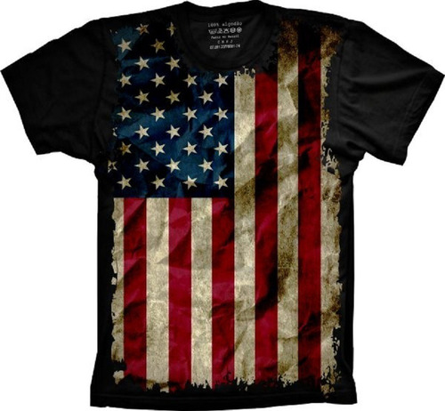 Camiseta Plus Size Bandeira Eua United States Of America