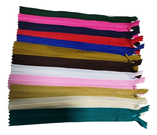 Cierre Invisible Colores Surtidos 20cm Pack X 25