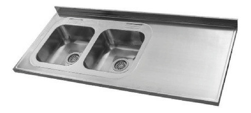 Mesada Cocina Acero 304 200x61 Doble Izquierda C37 Johnson