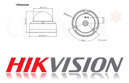 Camara Ip Domo Exir Hikvision Hd 2mp Microsd 256gb Ip67 Ik10