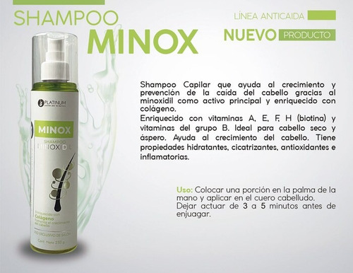 Kit De 6 Mino Platinum Anticaida Shampoo Cabello