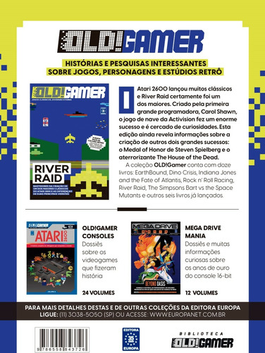 Bookzine OLD!Gamer - Volume 11: River Raid, de Editora Europa. Editorial Editora Europa Ltda., capa mole em português, 2022