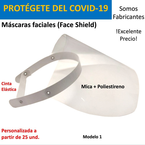 Máscara Protectora Facial Faceshield Face Shield Visera 