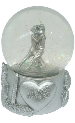 Imagen 1 de 5 de Globo De Vidrio Nieve Tango Argentino 8,5 X 7 Cm