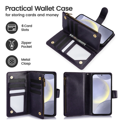 Funda De Piel Tipo Cartera Con Tapa Para Samsung Galaxy A56 A36 A26 A16 A06