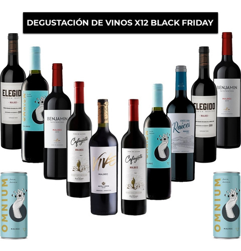 Imagen 1 de 8 de Combo Degustación De Vinos X12 Malbec 50% Off
