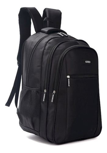 Mochila Espalda 18 Urban Mode Portanotebook Wanderlust Color Negro Diseño de la tela Poliéster