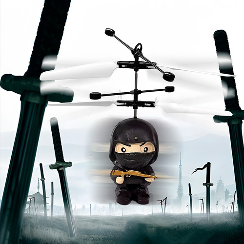 Mini Dron Helicóptero Forma Ninja Juguete Sensor Anti Choque