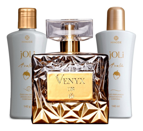 Imagem 6 de 9 de Perfume Venyx L'or + Óleo E Creme Corporal Joli Avelã