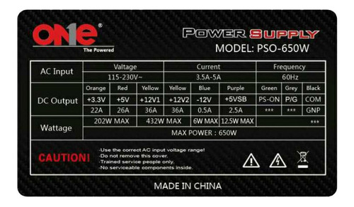 Imagen 4 de 4 de Fuente De Poder One 650w (pso-650w)