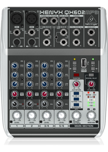 Mixer Behringer Xenyx Qx602mp3 Consola De 6 Canales