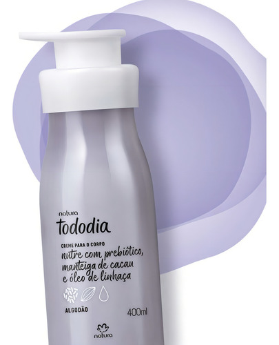 Crema para cuerpo Natura Tododia Algodón en pote de 400mL/400g