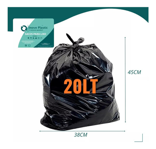 Saco De Lixo Reforçado 20 Litros 50 Unidades Resistente Econ