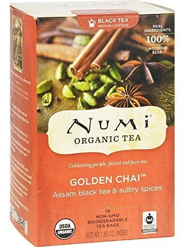 Té Negro - Numi Golden Chai Spiced Assam Black Tea - 18 Tea 