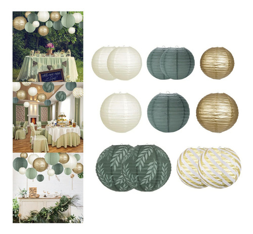 12 Farolillos De Papel, Farolillos Redondos, Decoraciones,