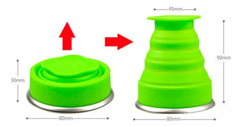 6 Vaso Silicona Plegable Con Tapa Y Correa Portátil Colores Color / 6 piezas