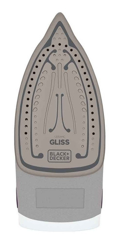Imagem 2 de 3 de Ferro de passar a vapor Black+Decker FX2500 cor branco e lilás com base antiaderente 220V