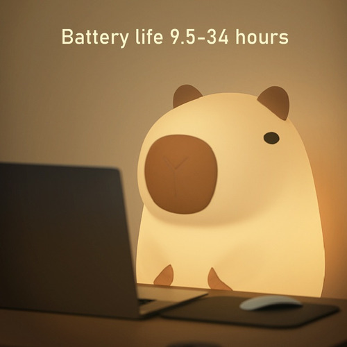 Lámpara De Noche De Silicona Con Control Táctil Capybara