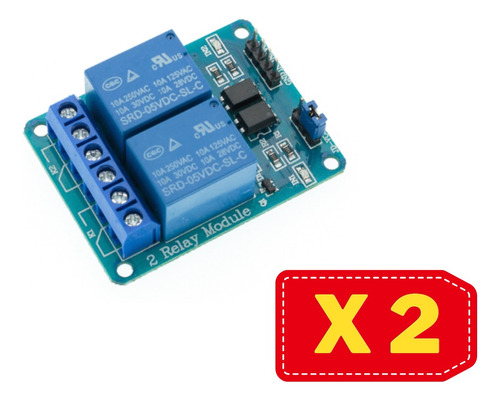 Modulo Rele 5v 2 Canales Optoacoplados Arduino Pic 